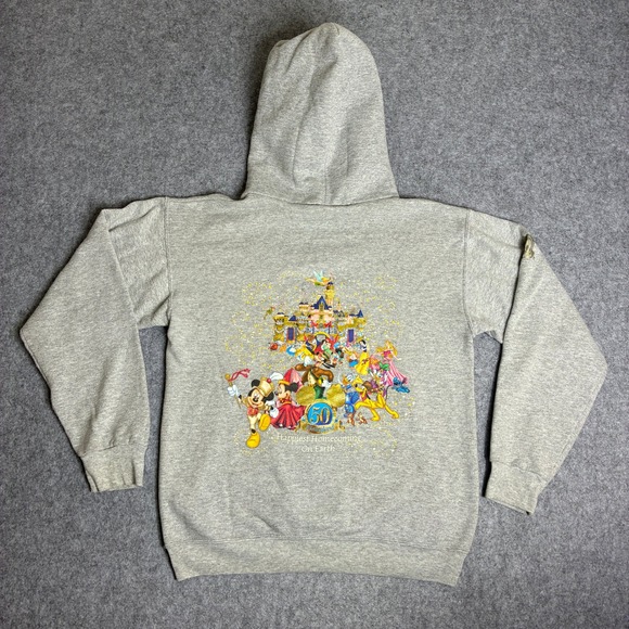 Disney Parks Other - Disney World 50th Anniversary Mickey Mouse Hoodie Mens Small Gray Pullover
